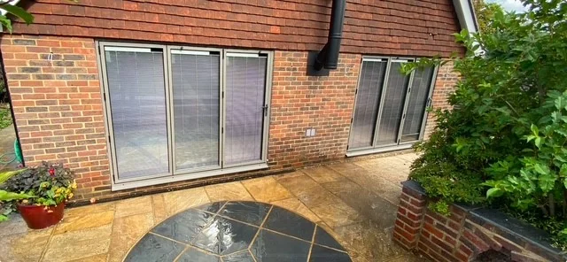 Twin Bifold Doors with Electric Integral Blinds, Kent